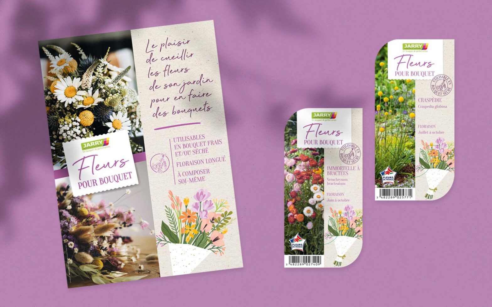 Floramedia Agence communication horticole - Nos réalisations : chromos personnalisés et ILV Fleurs bouquet Jarry